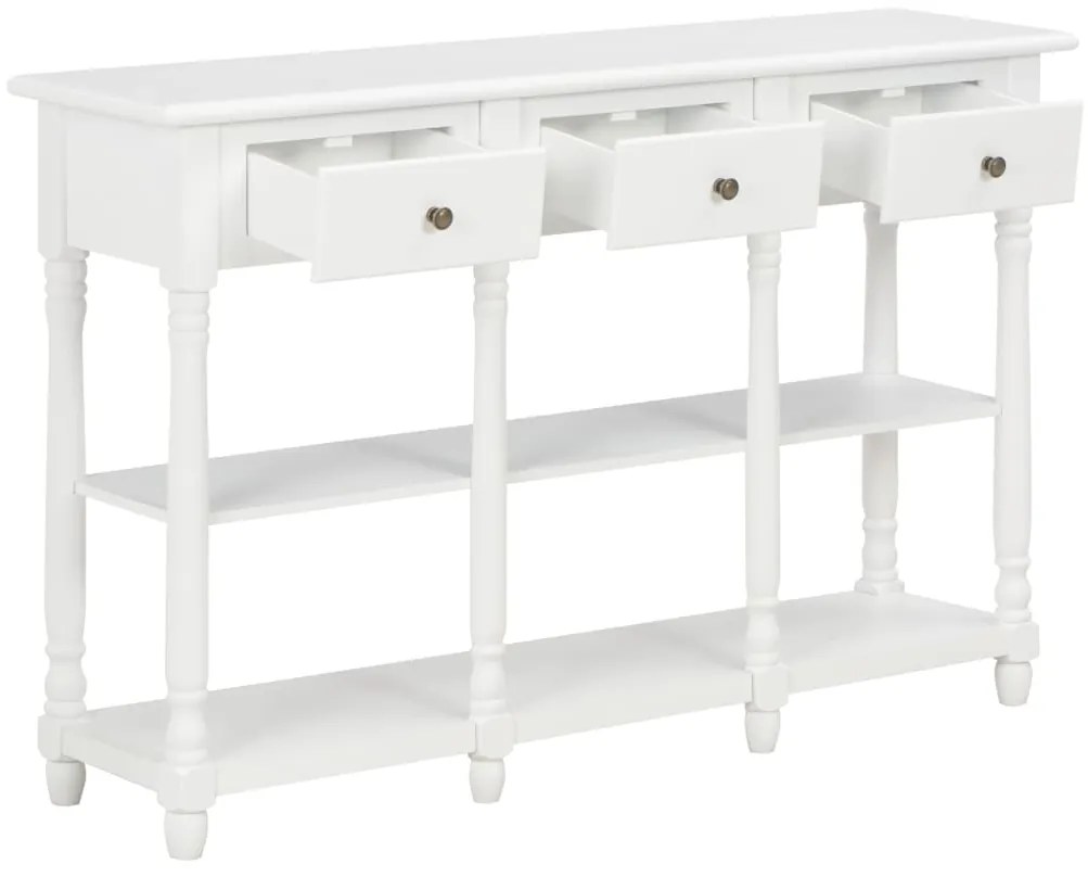 Mesa consola 110x30x76 cm derivados de madeira branco