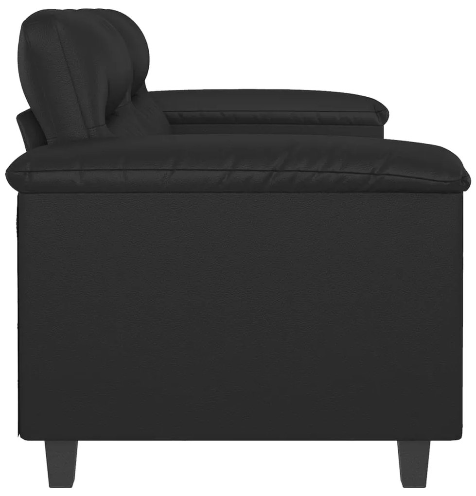 Sofá de 2 lugares 120 cm couro artificial preto