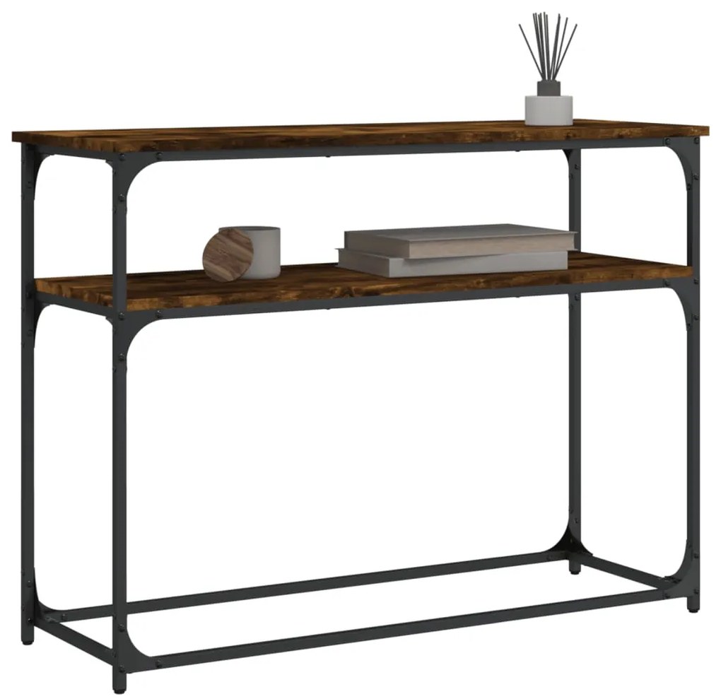 Mesa consola 100x35,5x75cm derivados de madeira carvalho fumado