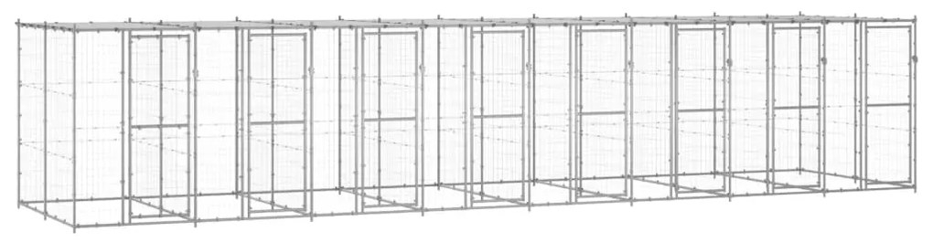 Canil de exterior com telhado 19,36 m² aço galvanizado