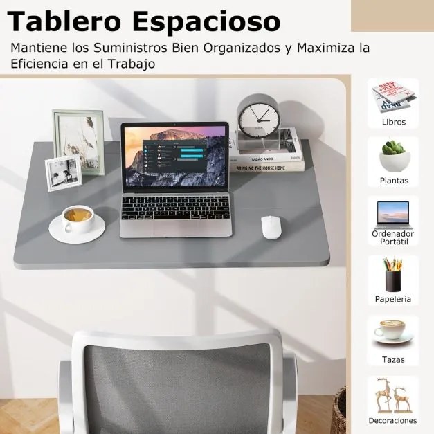 Mesa dobrável para parede 80 x 60 x 45 cm Mesa rebatível para espaços pequenos Secretária dobrável cinzenta