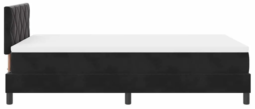 Cama Box Spring vidaXL com Colchão Preto Casal Pequeno em Veludo