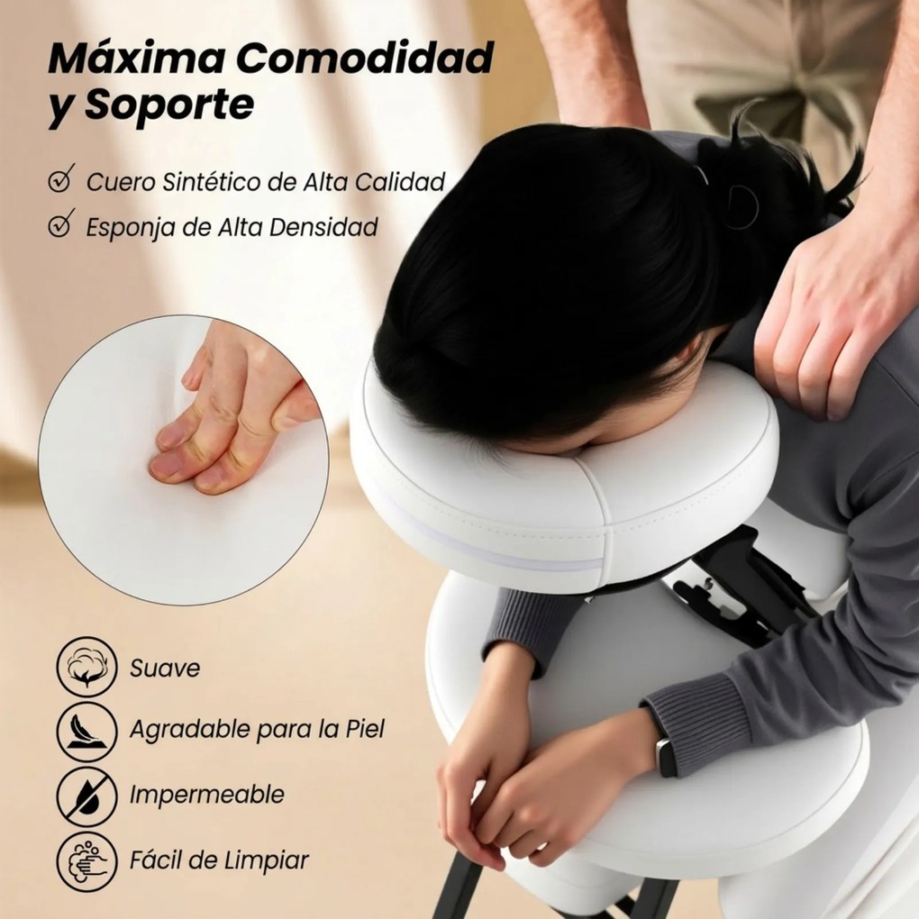 Cadeira de massagem dobrável com altura ajustável, cadeira para tatuagem, estética e SPA, leve e portátil, com bolsa de transporte, 48 x 55 x 120 cm,