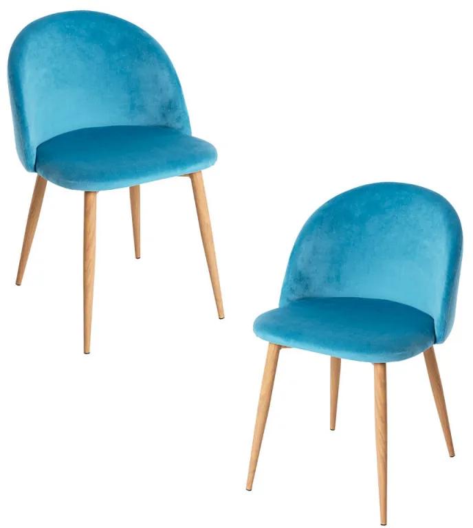 Pack 2 Cadeiras Vint Veludo - Verde-azulado