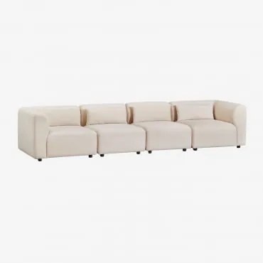 Sofá Modular Fogler De 4 Peças Bombazina Crema Linho - Sklum