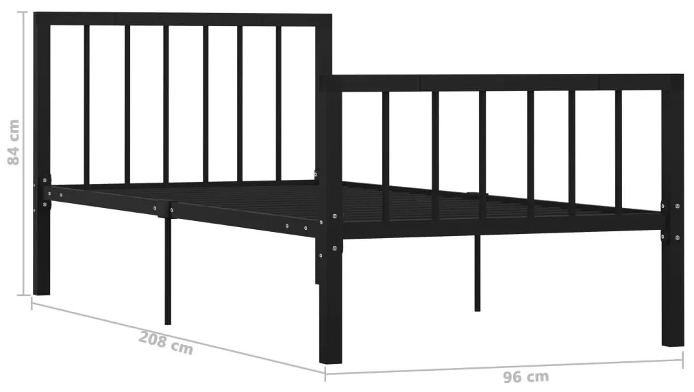 Estrutura de cama 90x200 cm metal preto