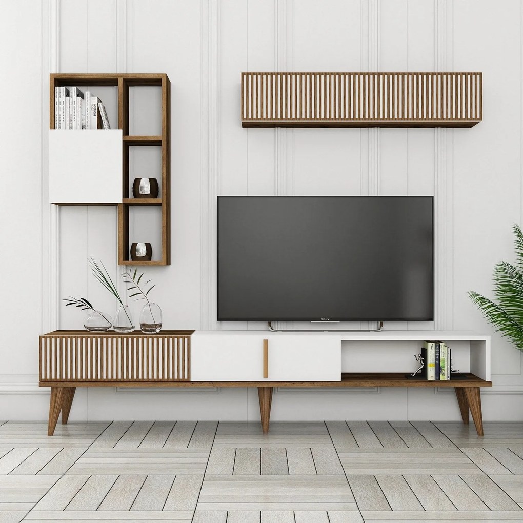 Unidade TV Milan – Nogueira e Branco – 180x40x35 cm