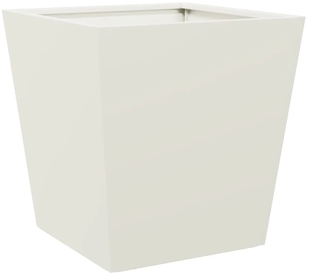 Vaso/floreira de jardim 2 pcs 40x40x40 cm aço branco