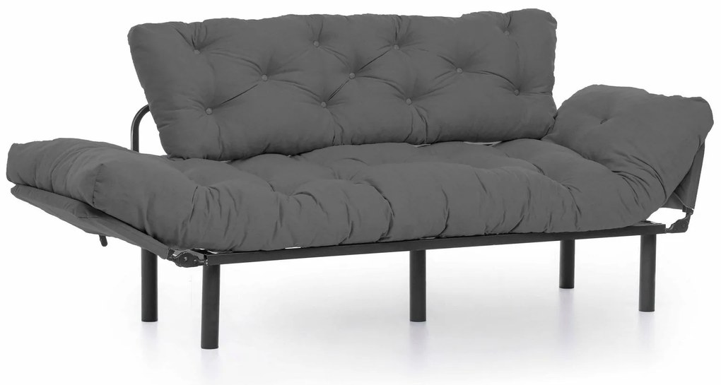 Sofá-Cama de 3 Lugares Nitta – Cinzento – 185x85x70 cm