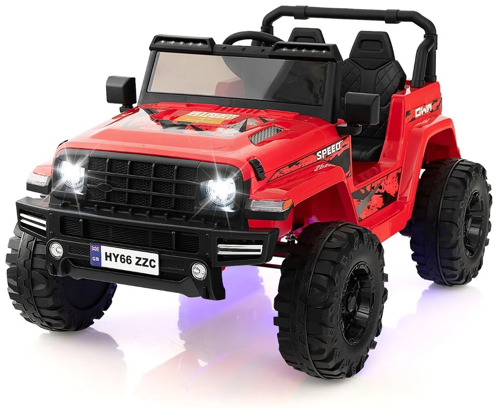 Carro infantil 12V com controle remoto 2.4G com música e luzes LED preto 115 x 67 x 57 cm preto