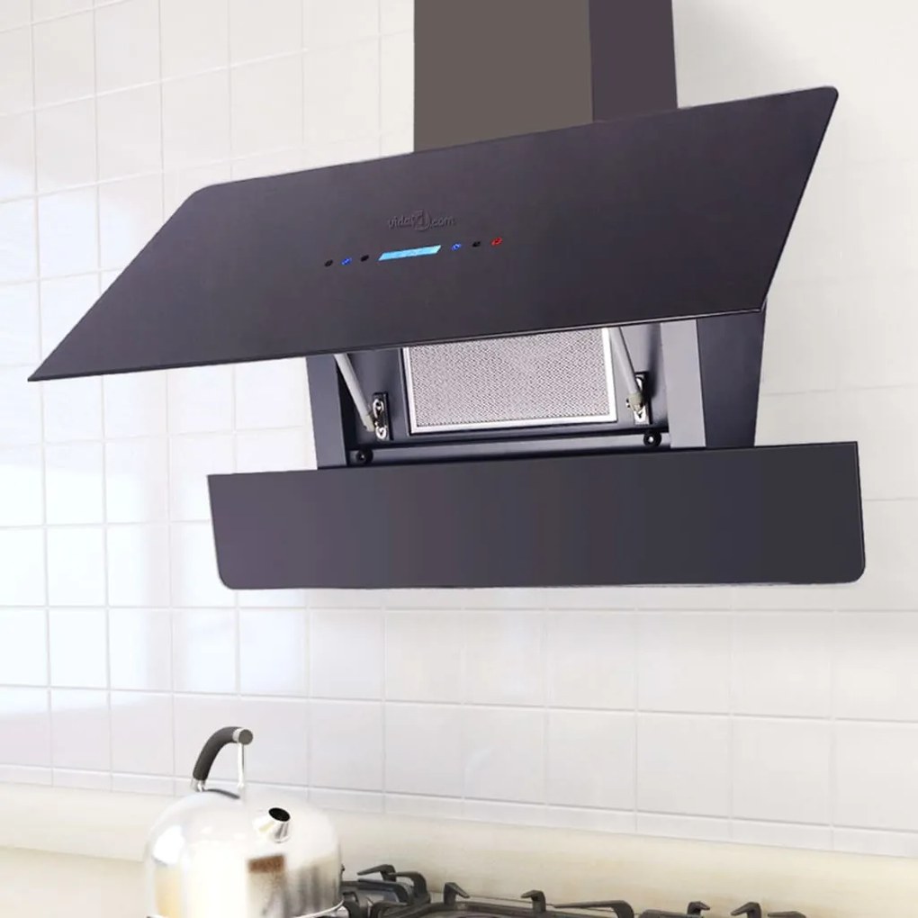 242722 vidaXL Exaustor com ecrã táctil, 900 mm, preto