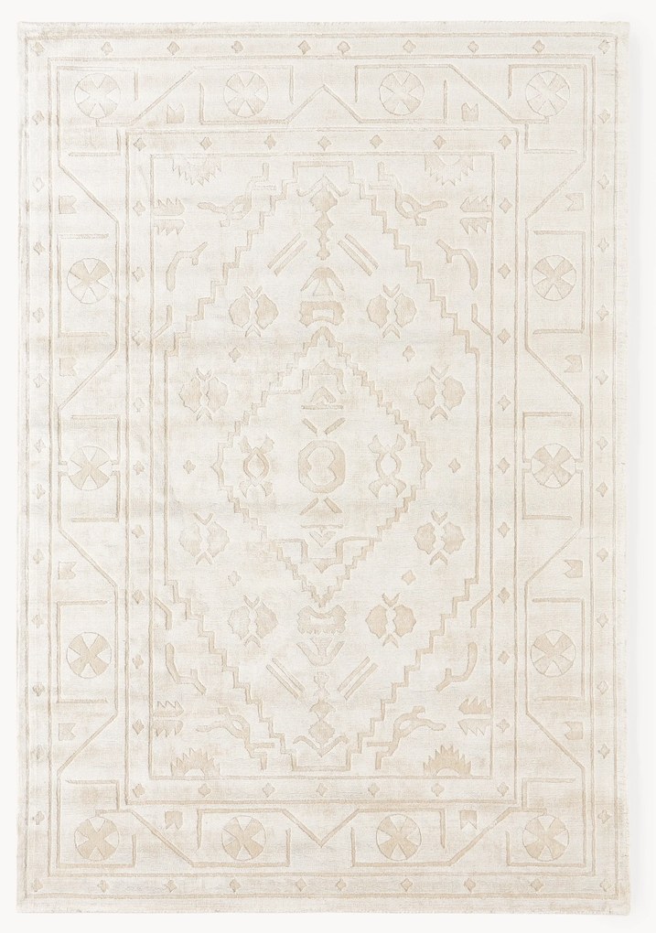 Tapete em viscose artesanal Shaila, branco