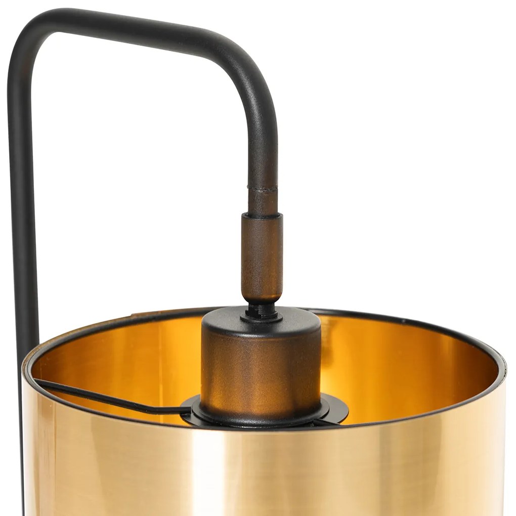Candeeiro de mesa moderno preto com dourado - Lofty Moderno