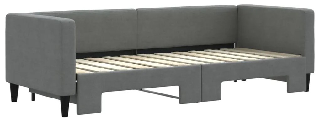 Sofá-cama com gavetão 80x200 cm tecido cinzento-escuro