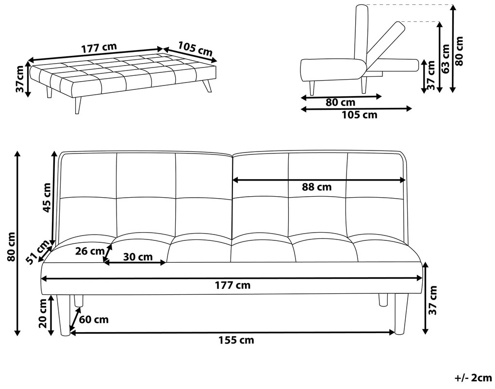 Sofá-cama verde SILJAN Beliani