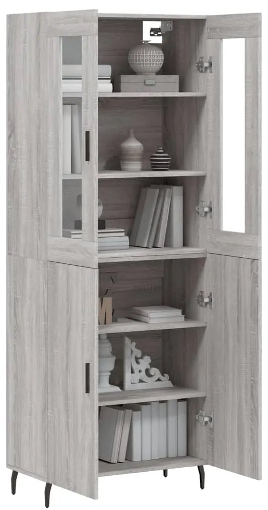 Armário alto 69,5x34x180 cm derivados de madeira sonoma cinza