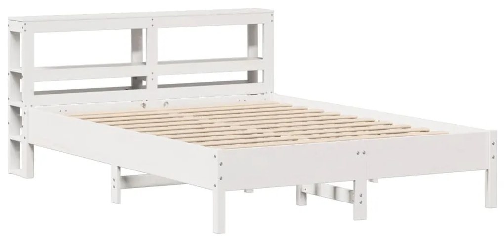 Cama sem colchão 140x200 cm madeira de pinho maciça branco