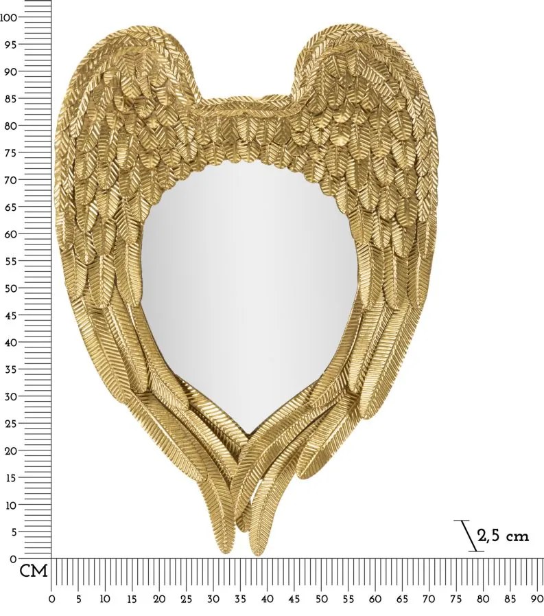 ESPELHO DE PAREDE ASAS DOURADO 72X2,5X99 CM