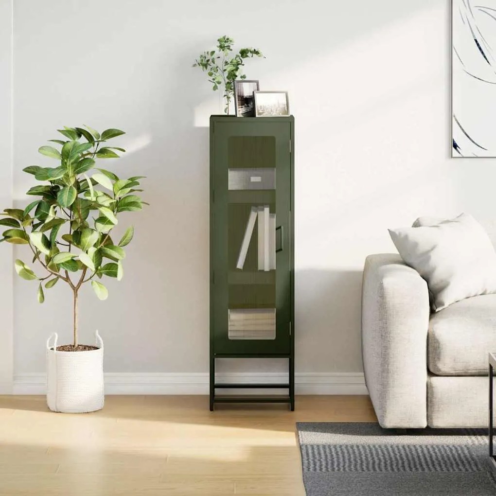 Móvel alto 36x39x123 cm aço laminado a frio verde-azeitona