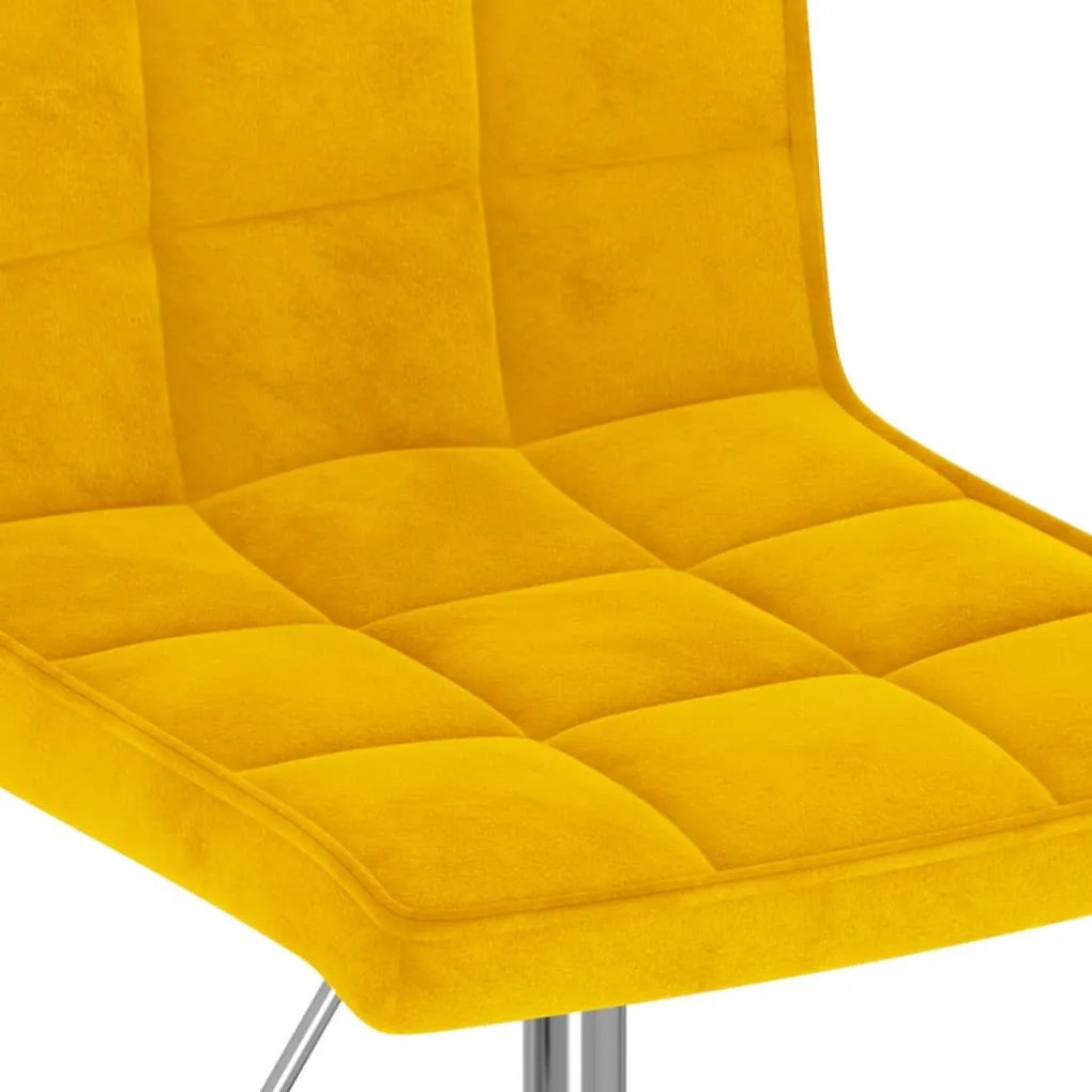 Cadeiras de jantar giratórias 2 pcs veludo amarelo mostarda