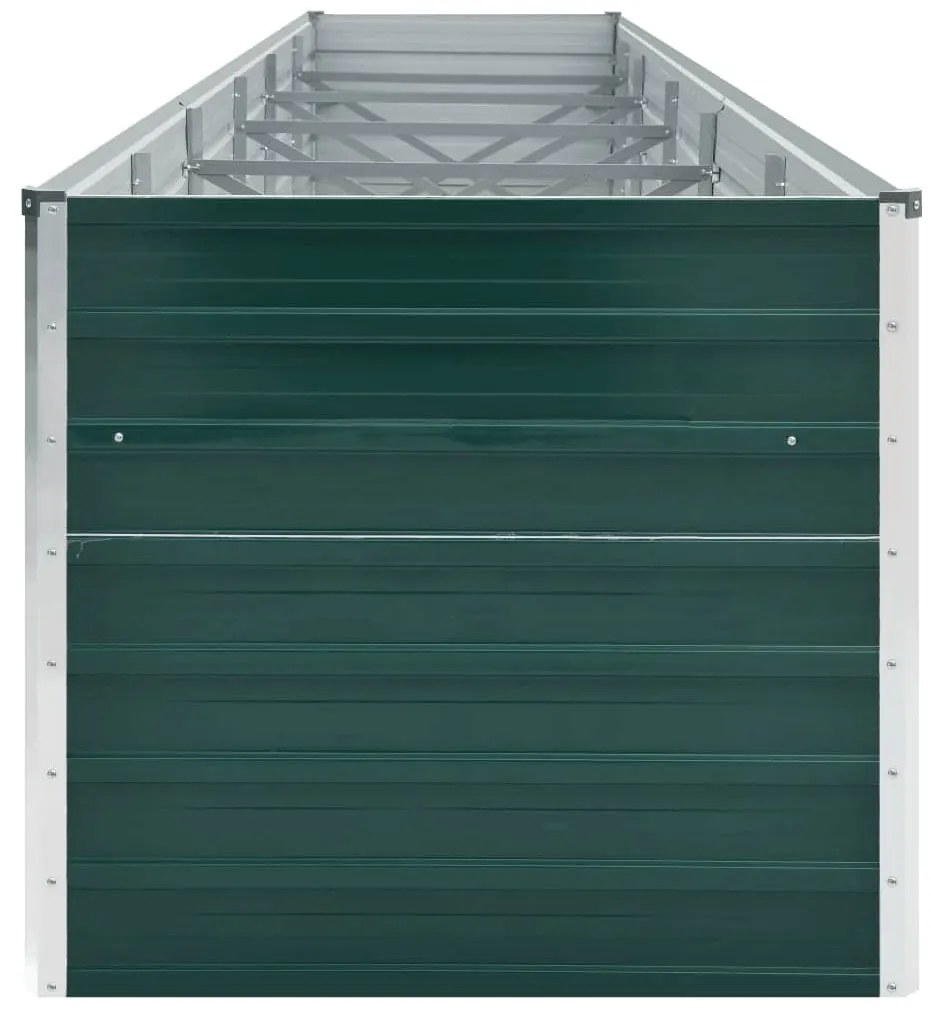 Canteiro elevado de jardim 480x80x77 cm aço galvanizado verde