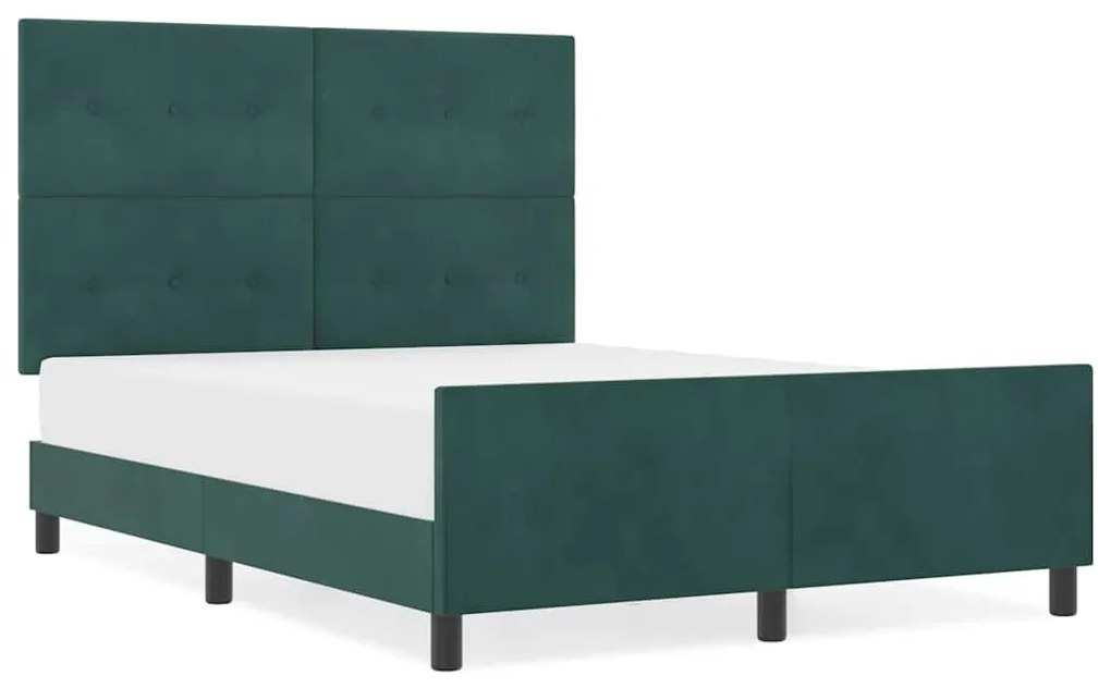 Cama vidaXL Verde Escuro 140x200 cm Veludo