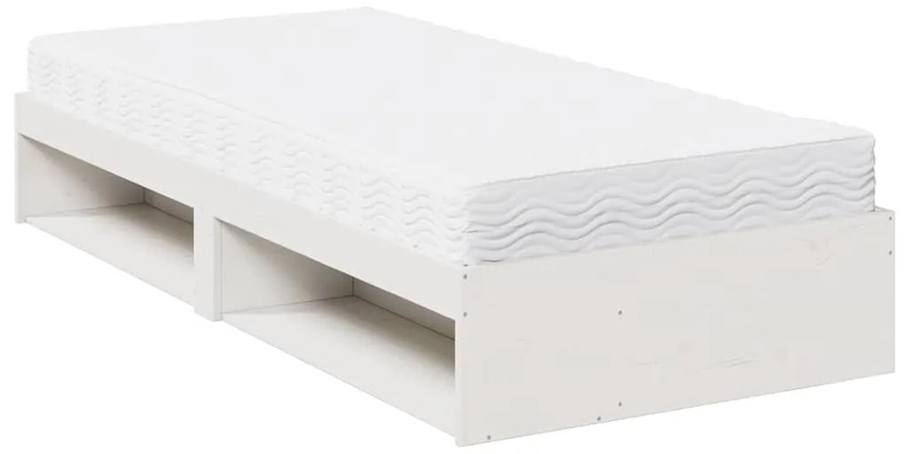 Cama dia com colchão branco 100x200 cm pinho de madeira maciça