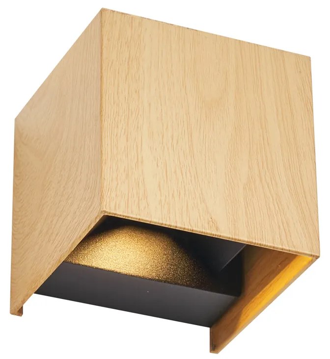 Candeeiro de parede exterior escandinavo com impressão de madeira incluindo LED IP54 - Edwin Escandinavo