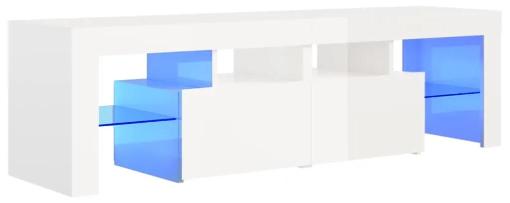 Móvel de TV Luna com luzes LED de 140cm - Branco Brilhante - Design Mo