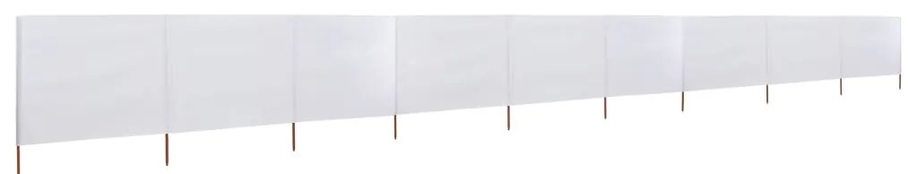 Para-vento com 9 painéis em tecido 1200x160 cm cor areia branco