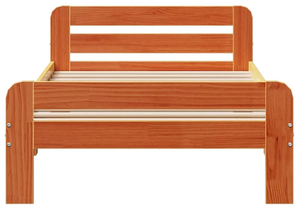 Cama sem colchão 90x200 cm pinho maciço castanho-mel