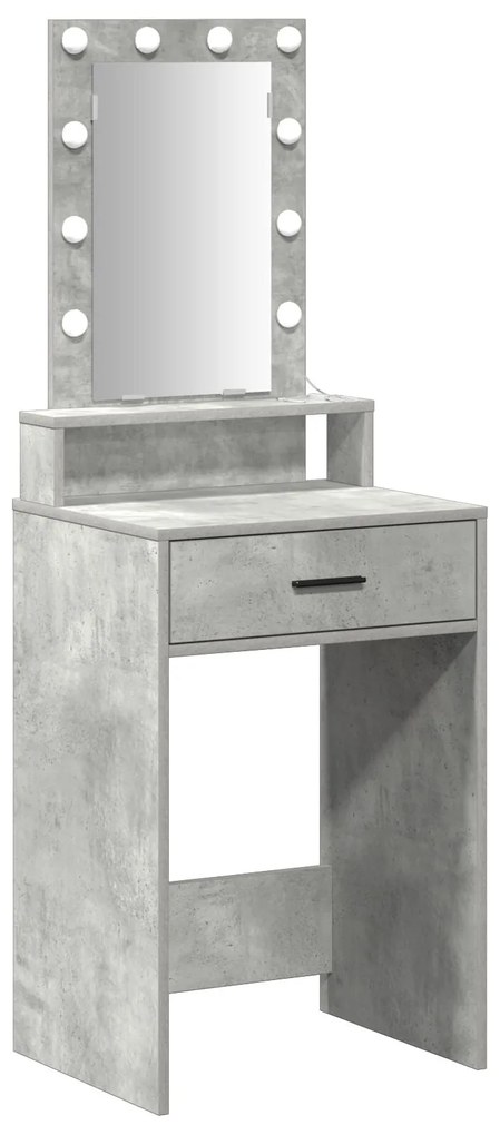 Mesa de Maquilhagem com Luzes LED Cinzento Betão 50x41x140 cm