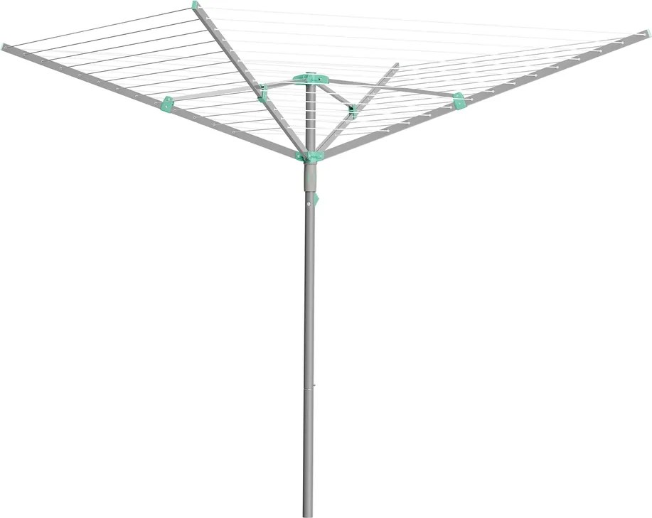 Estendal de roupa giratório 179,2 x 179,2 x 199 cm, 60 m de corda, Prateado