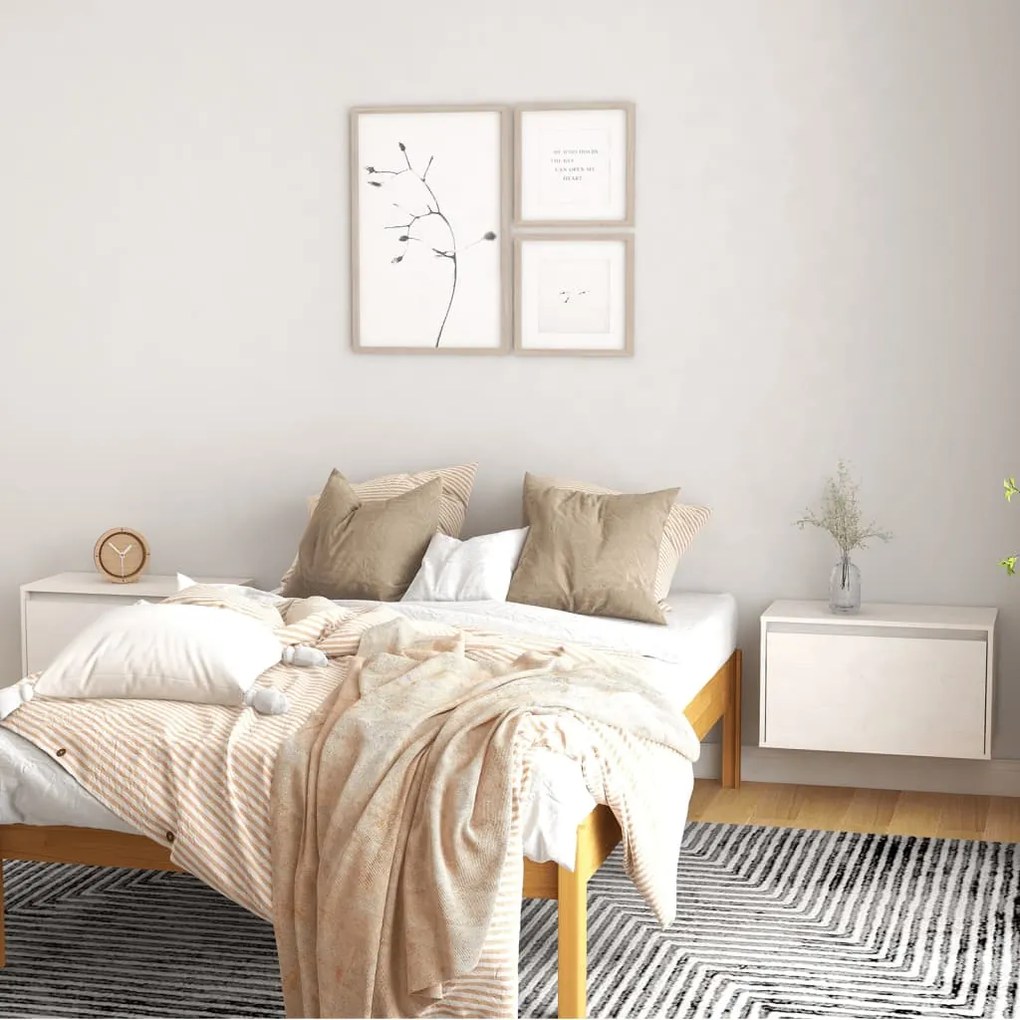 813448 vidaXL Armários de parede 2 pcs 60x30x35 cm pinho maciço branco