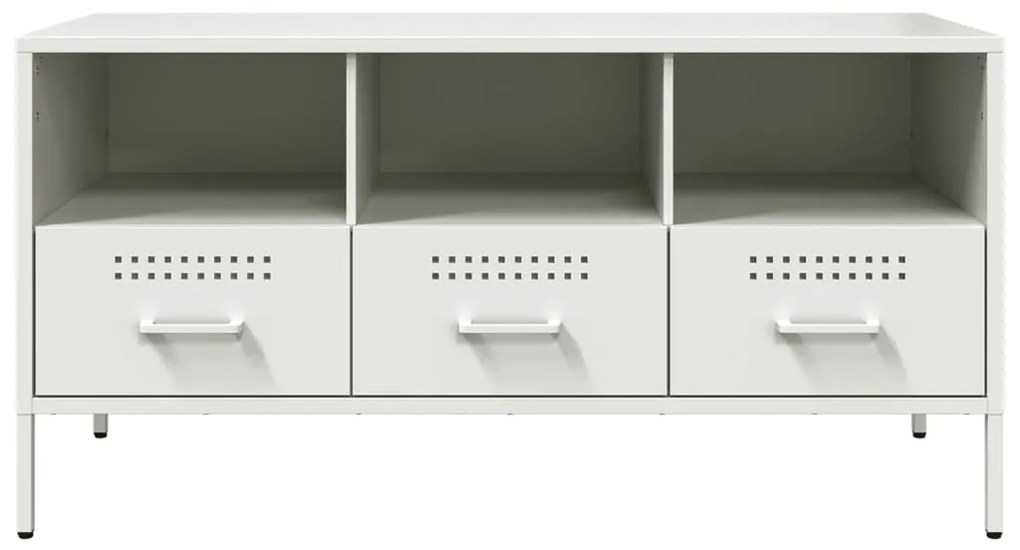 Móvel de TV 100,5x39x50,5 cm aço branco