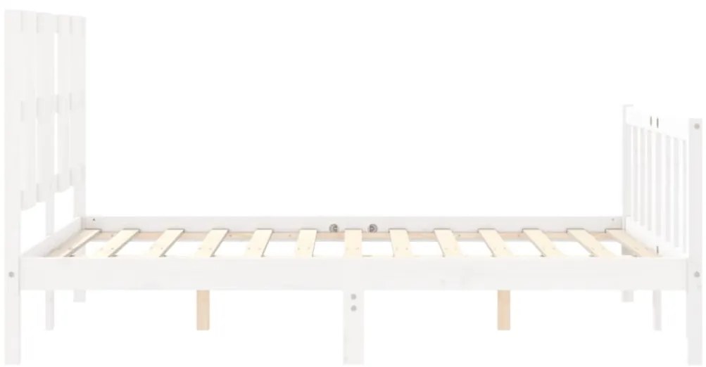 Cama sem colchão 140x190 cm madeira de pinho maciça branco