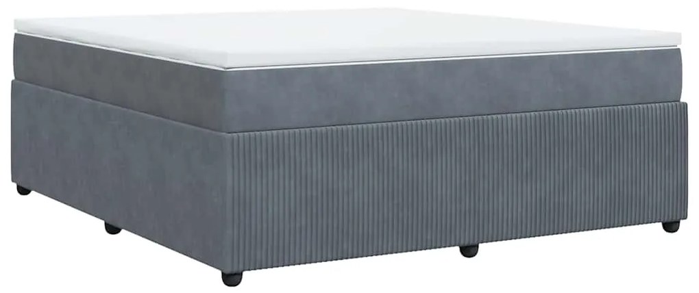Cama com molas/colchão 180x200 cm veludo cinzento-escuro