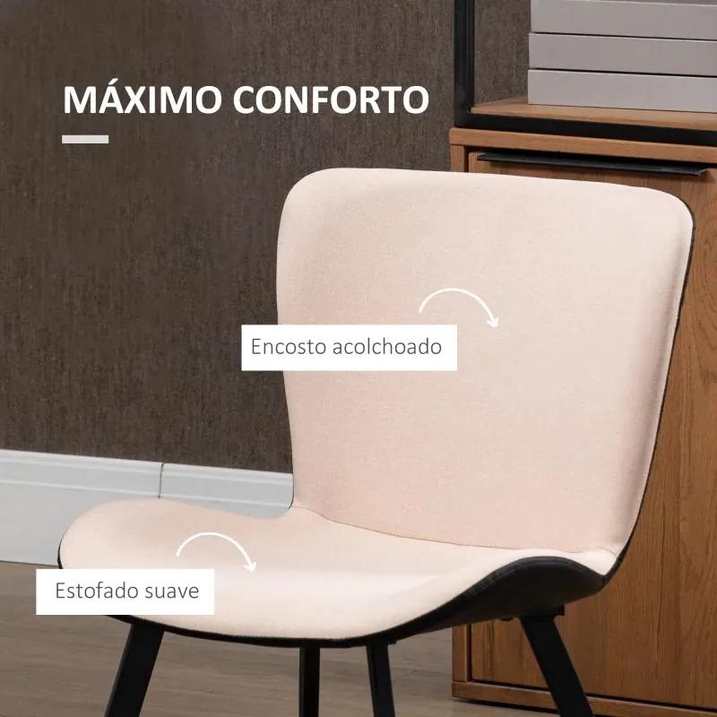 Conjunto de 2 Cadeiras Lexa - Rosa - Design Moderno