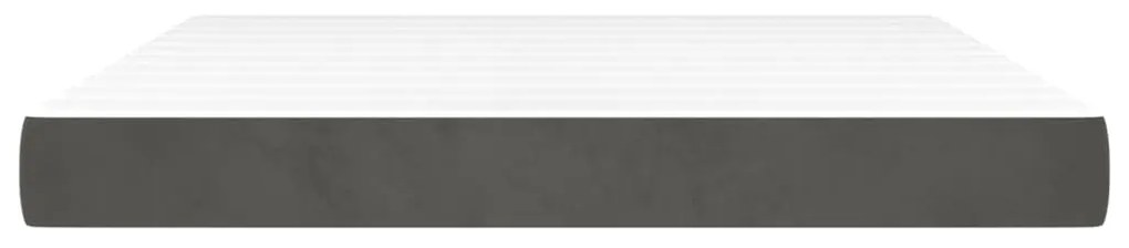 Colchão de molas ensacadas 180x200x20 cm veludo cinza-escuro
