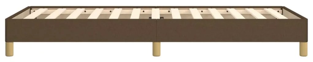 Estrutura de cama sem colchão 80x200 cm tecido castanho-escuro