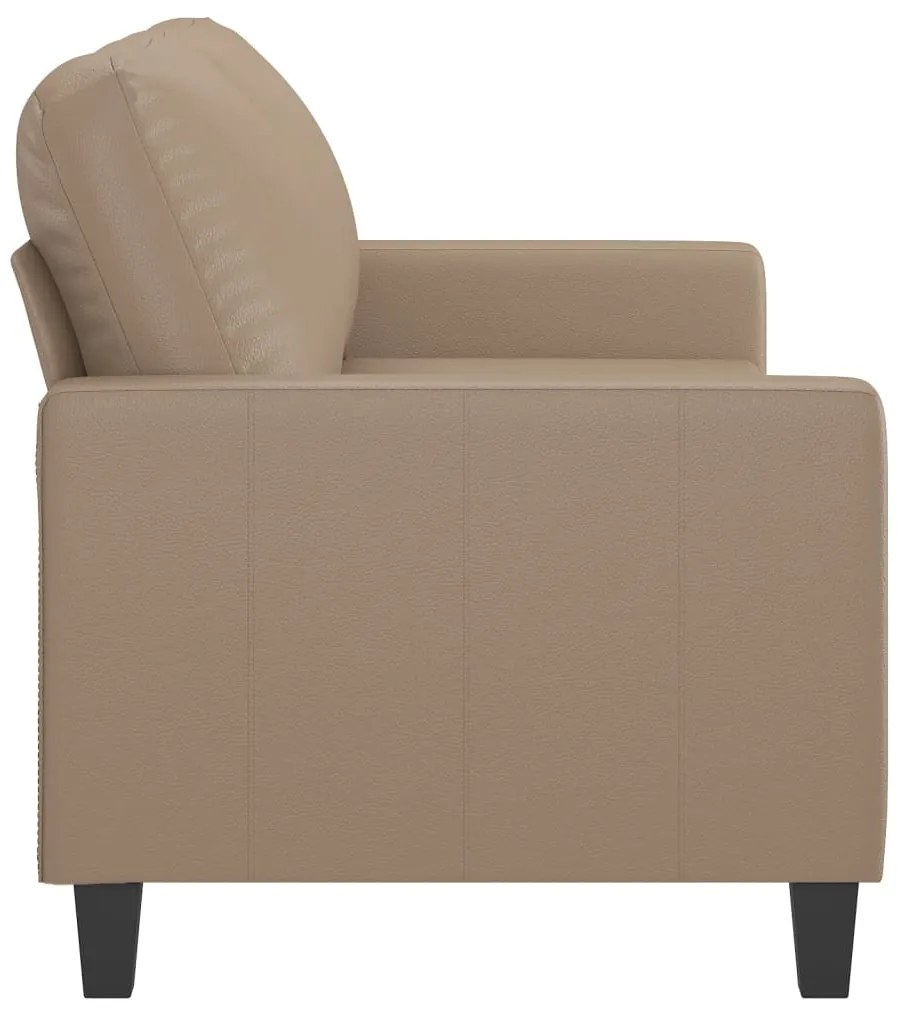 Sofá de 2 lugares 140 cm couro artificial cor cappuccino