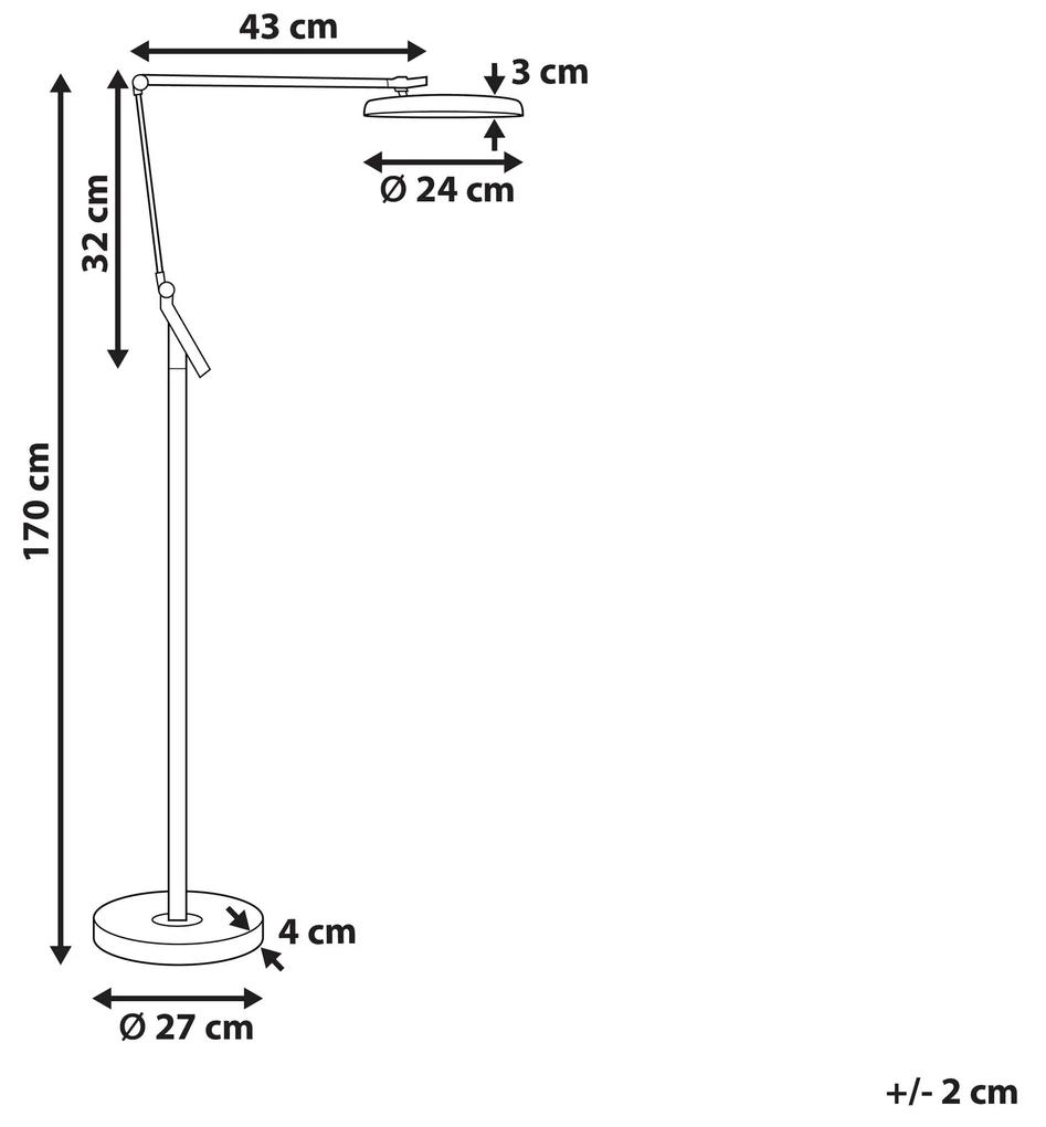 Candeeiro de pé LED prateado 170 cm CARINA Beliani