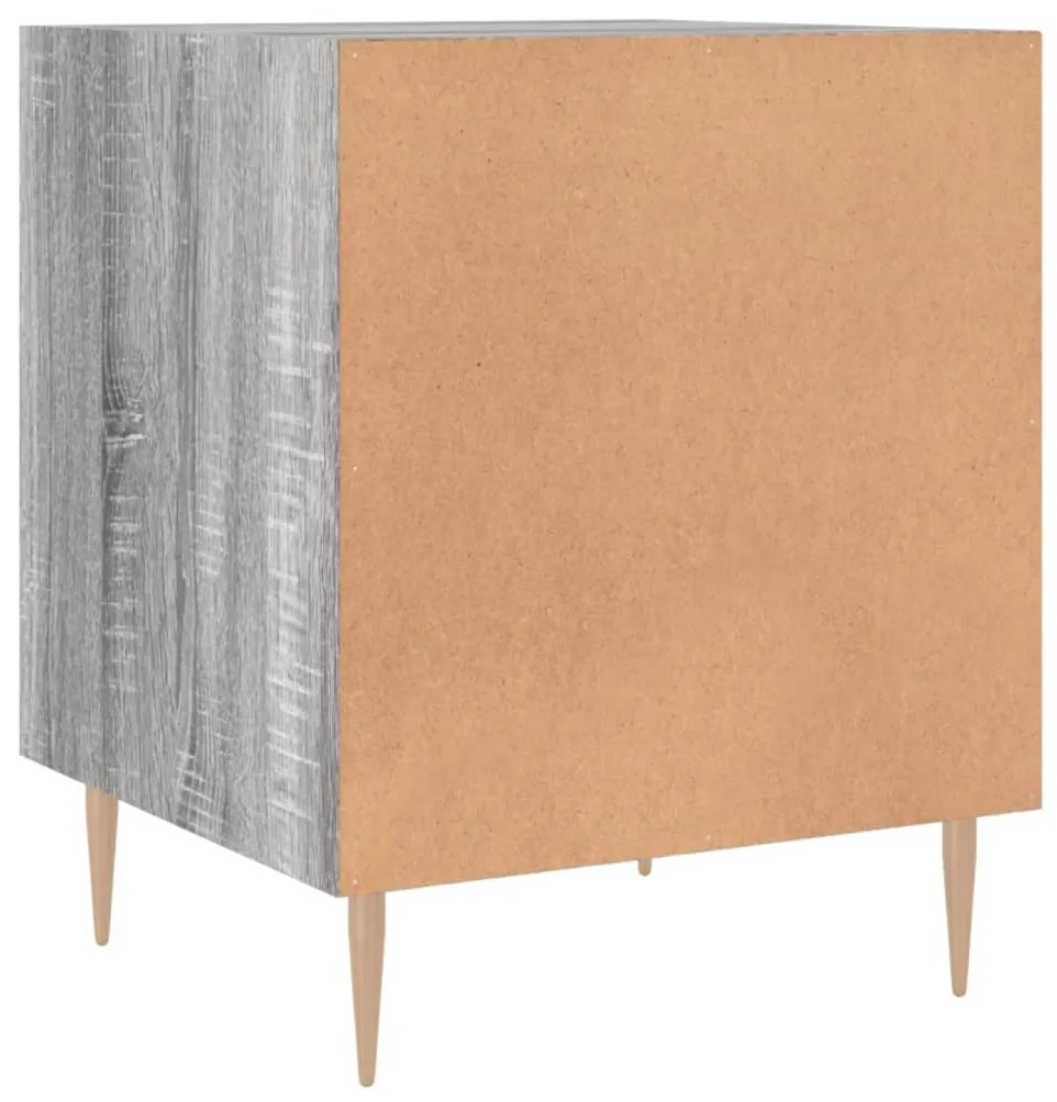 Mesa cabeceira 40x40x50 cm derivados de madeira cinzento sonoma