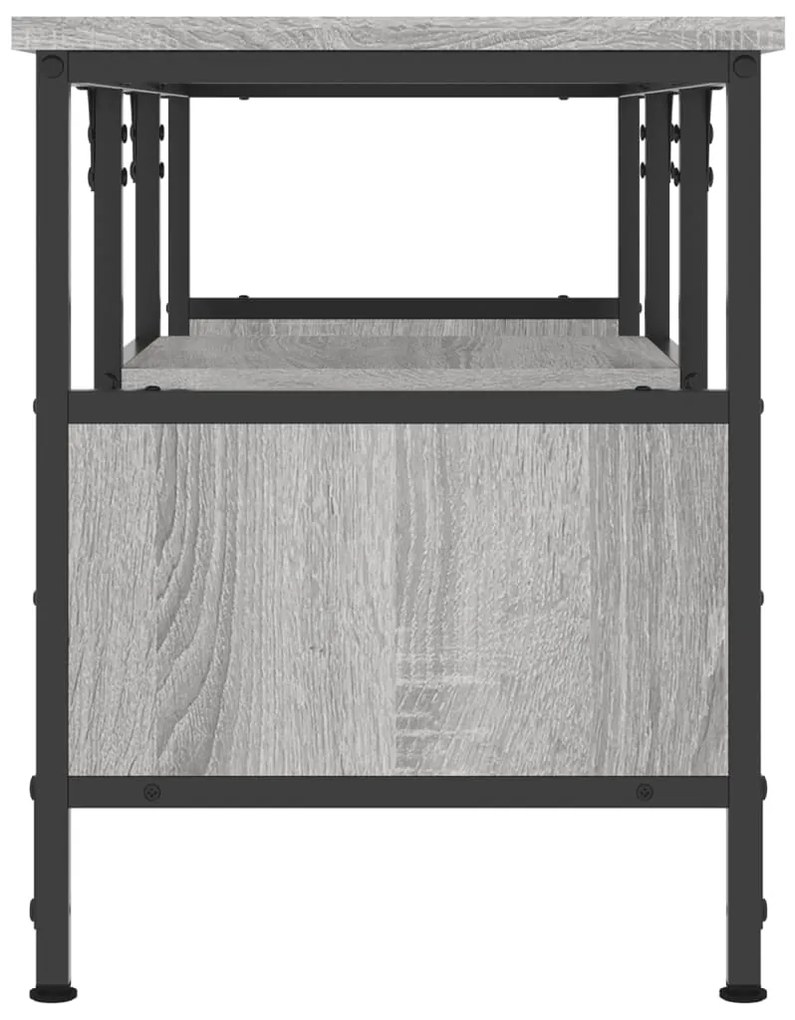 Móvel de TV 100x35x45cm derivados de madeira/ferro cinza sonoma