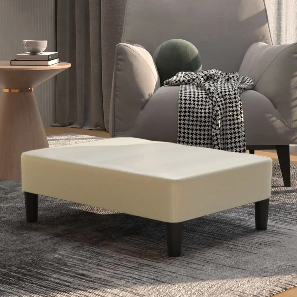 Apoio de Pés 78x56x32 cm Couro Artificial Cor Creme