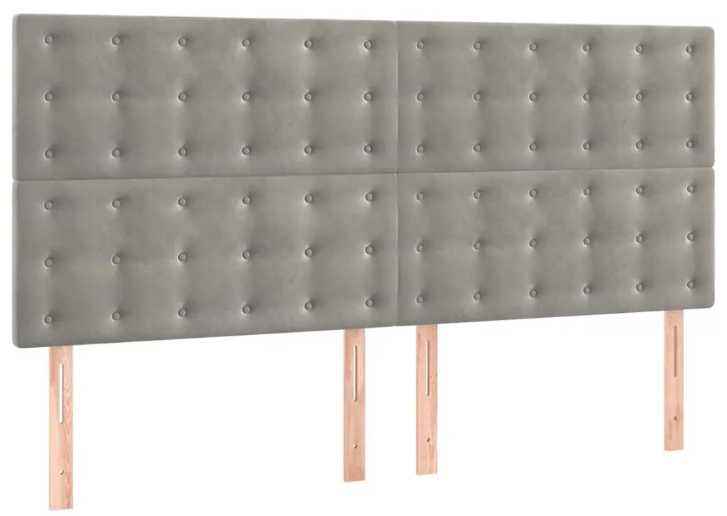 Estrutura de cama sem colchão 160x200 cm veludo cinzento-claro