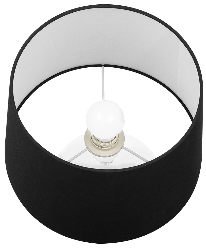Candeeiro de mesa transparente e preto OSUM Beliani