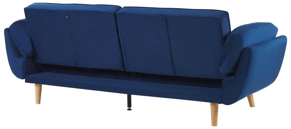 Sofá-cama em veludo azul marinho ASBY Beliani