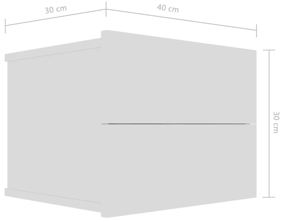 Mesas de cabeceira 2 pcs 40x30x30 cm contraplacado branco