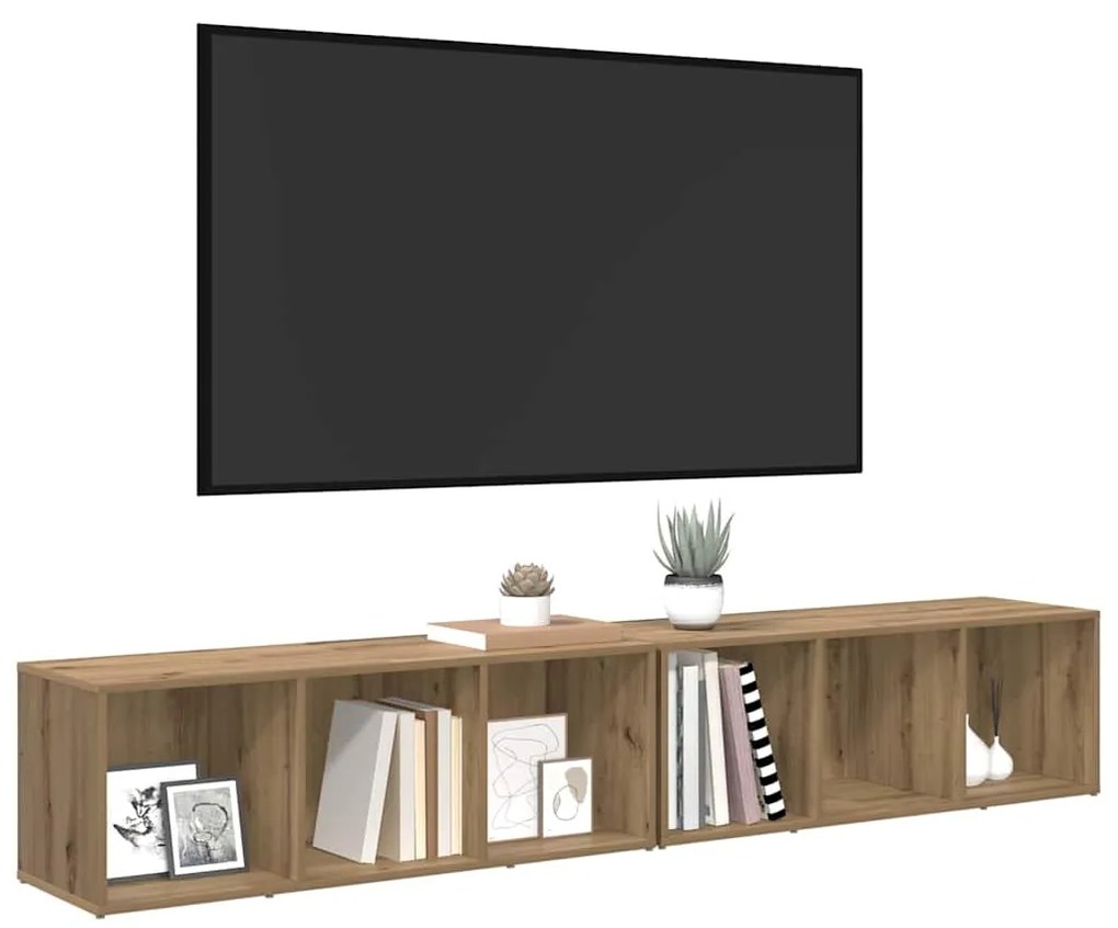Conjunto de móvel de TV 2 pcs Carvalho Artesanal